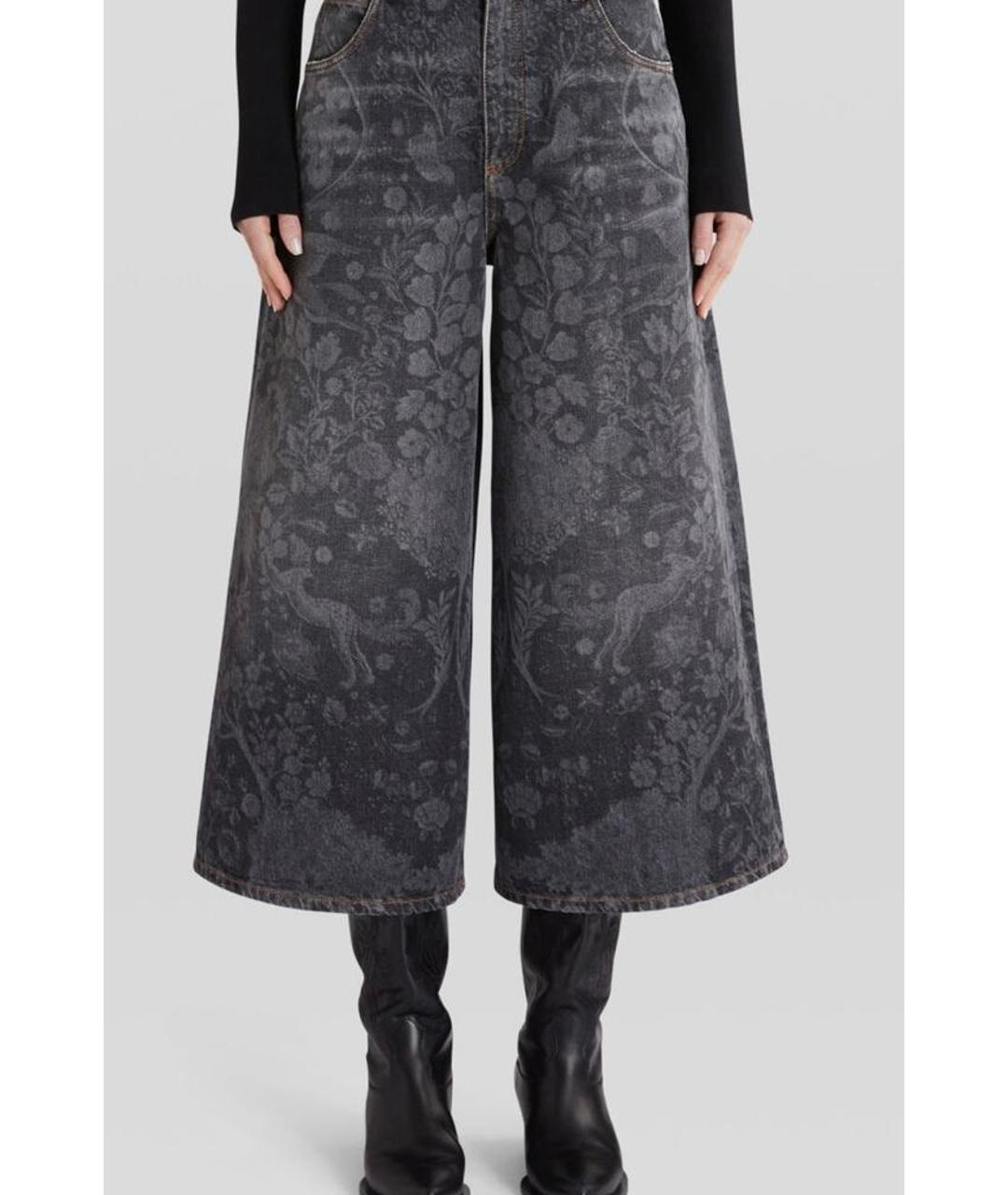 ETRO Антрацитовые хлопковые джинсы клеш, фото 3