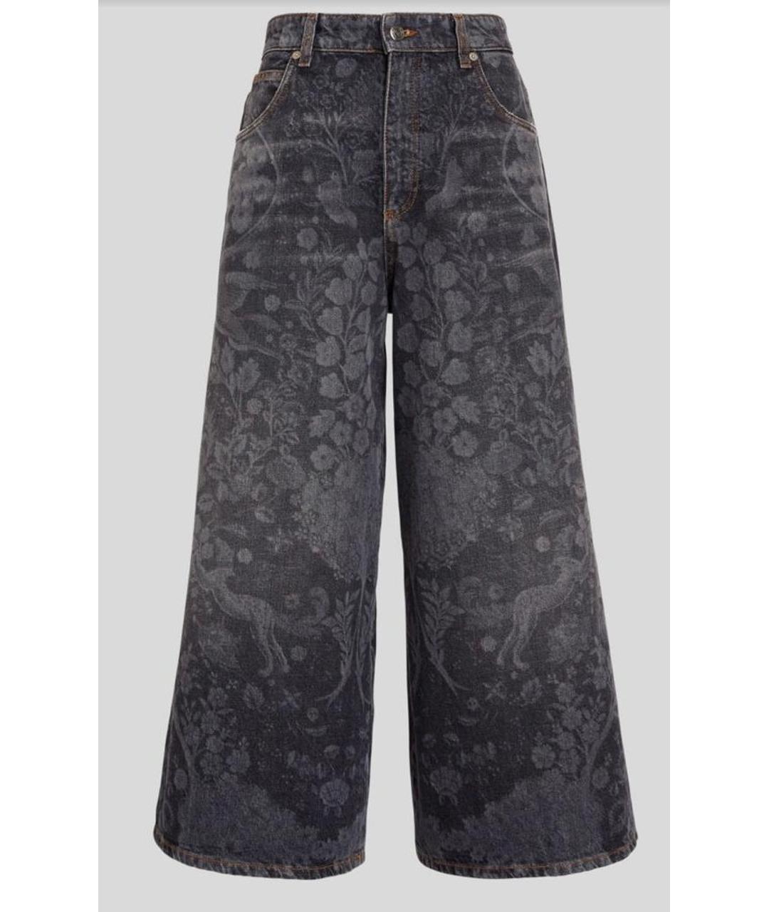 ETRO Антрацитовые хлопковые джинсы клеш, фото 4