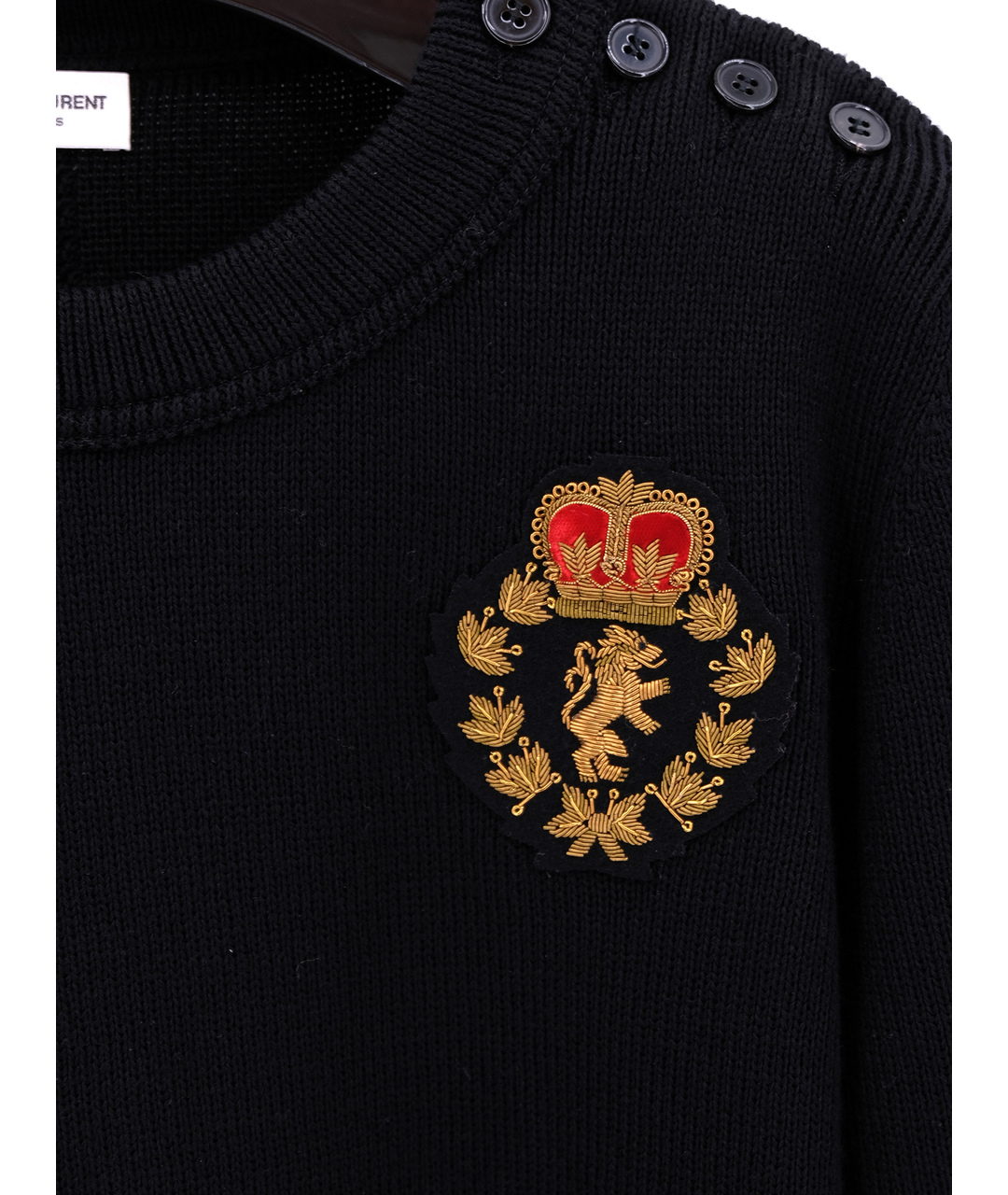 SAINT LAURENT Черный хлопковый джемпер / свитер, фото 4