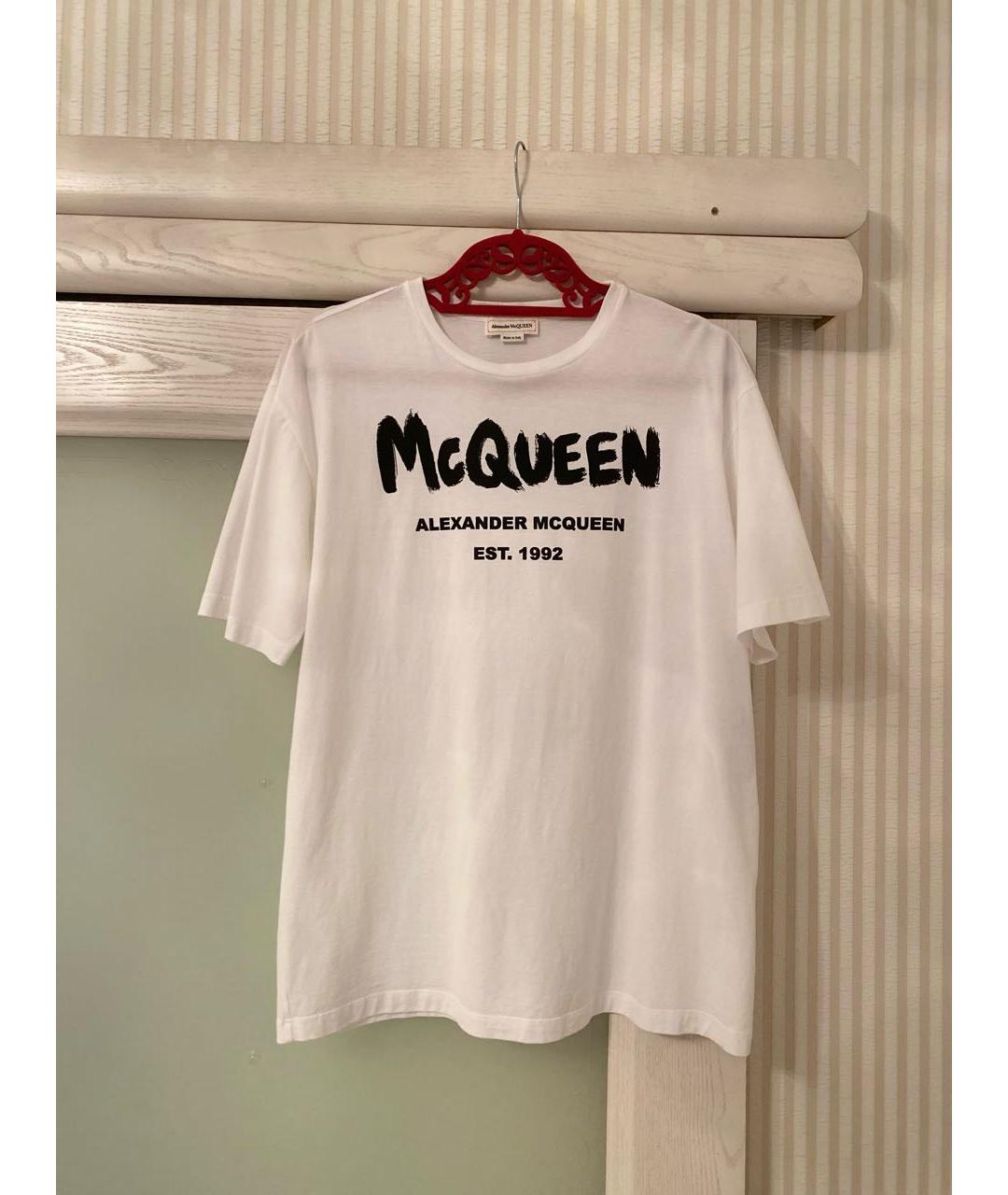 ALEXANDER MCQUEEN Белая хлопковая футболка, фото 5