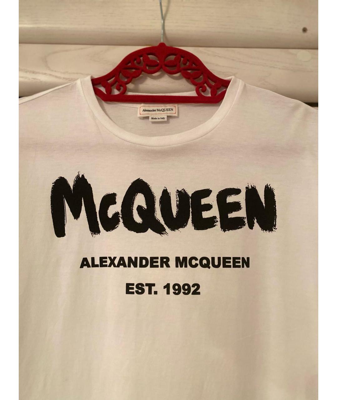 ALEXANDER MCQUEEN Белая хлопковая футболка, фото 3