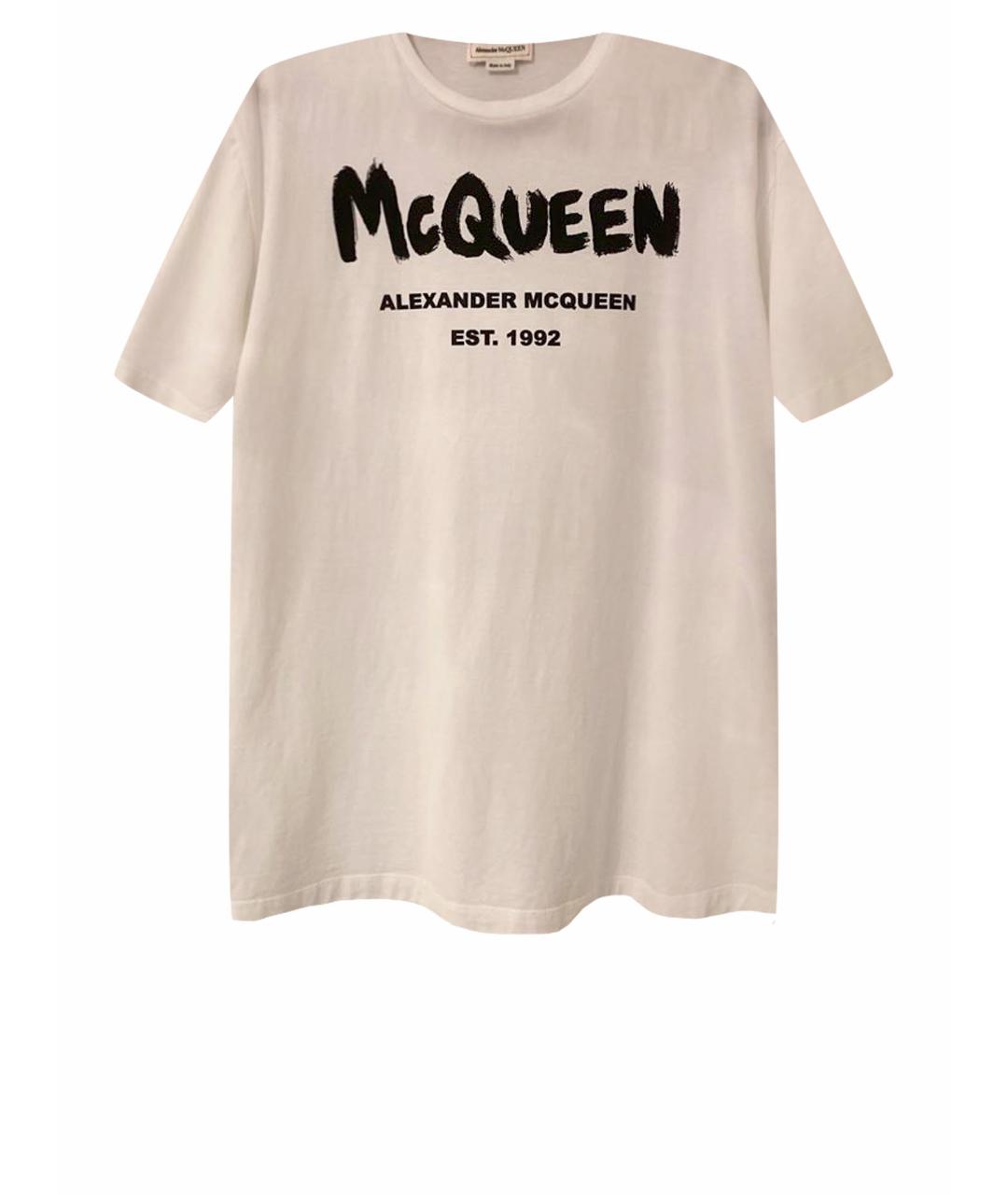ALEXANDER MCQUEEN Белая хлопковая футболка, фото 1