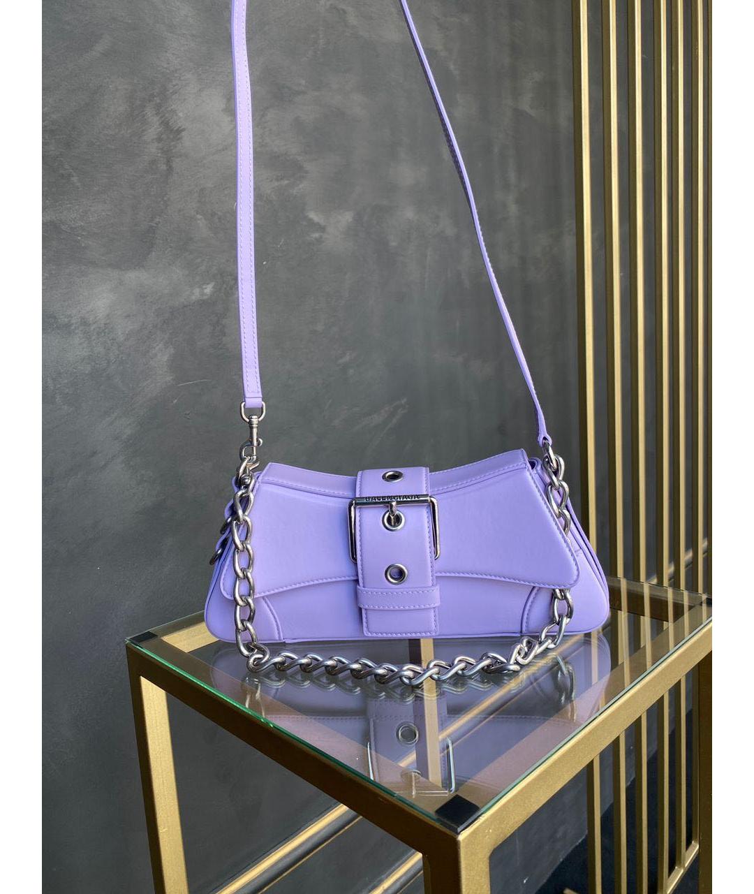 BALENCIAGA Фиолетовая кожаная сумка через плечо, фото 2