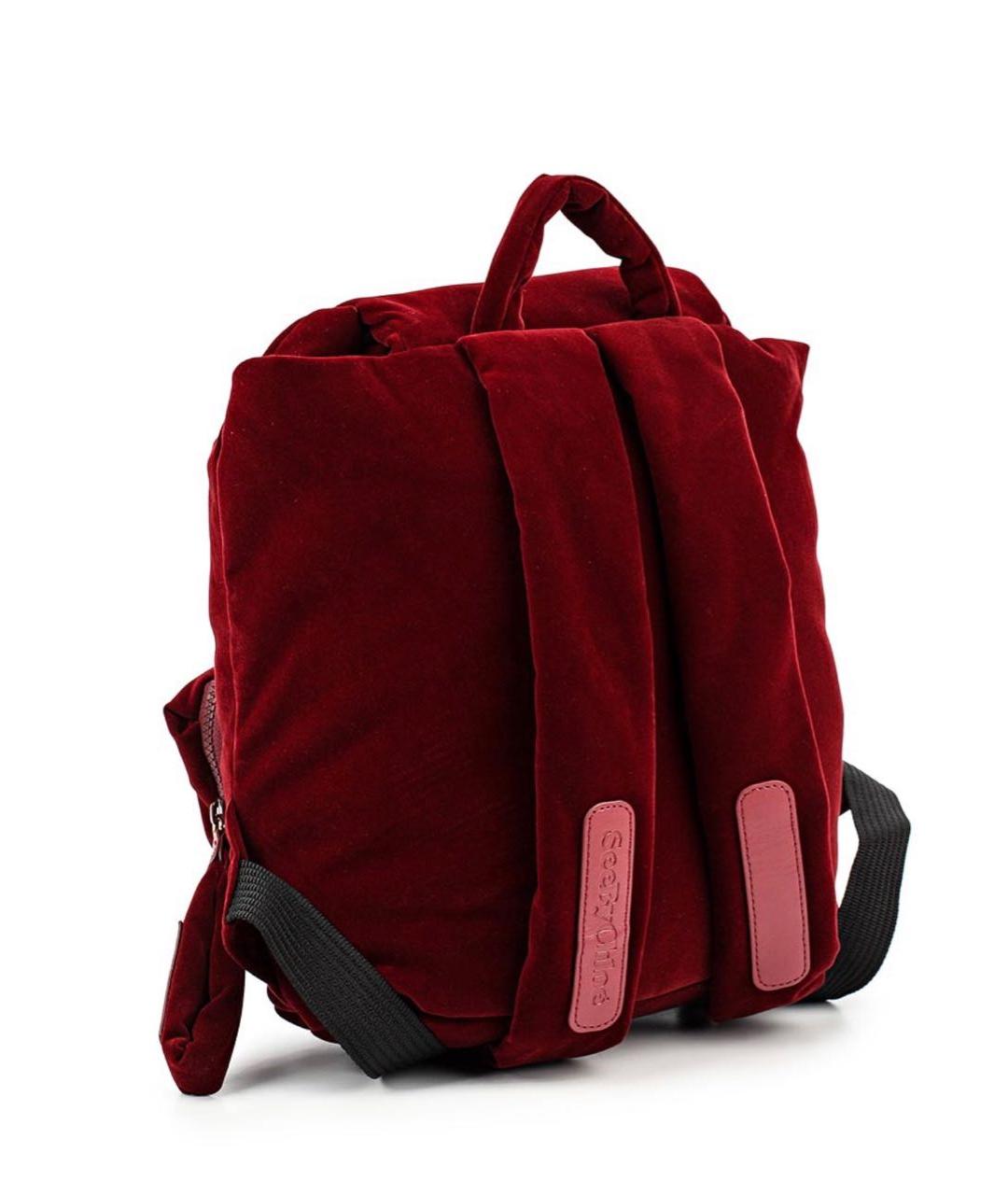 SEE BY CHLOE Бордовый бархатный рюкзак, фото 2