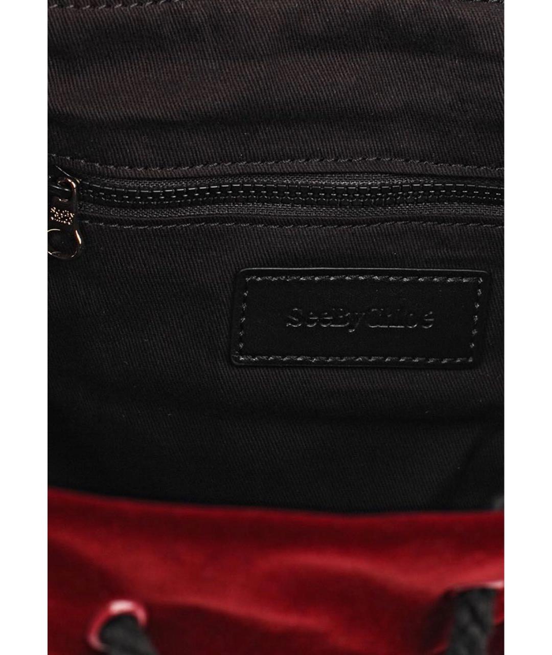 SEE BY CHLOE Бордовый бархатный рюкзак, фото 3