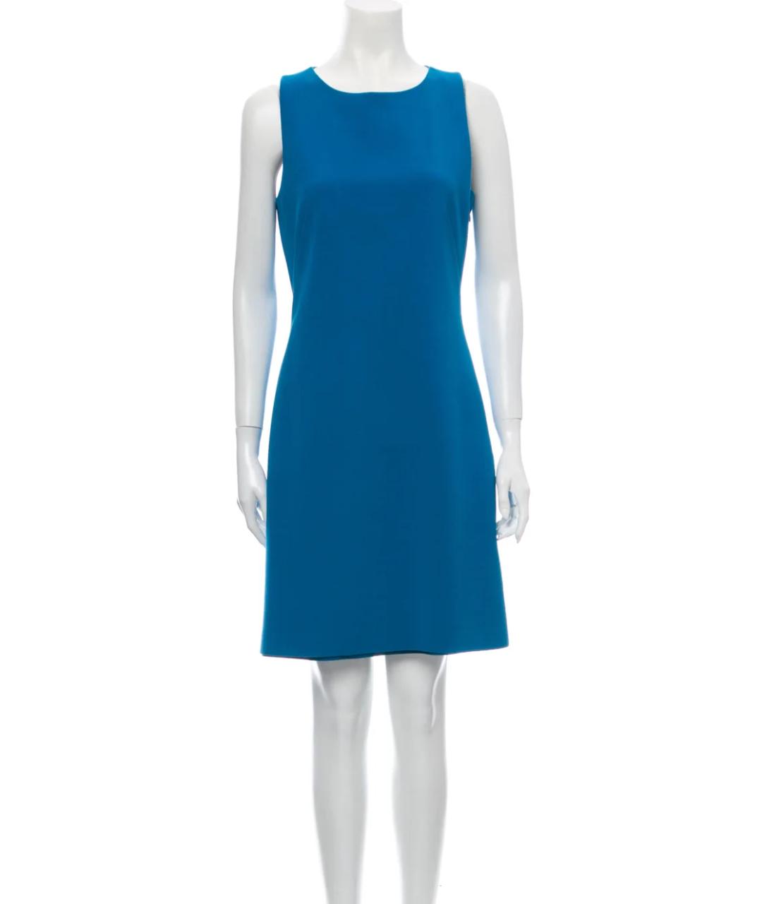 THEORY Голубое шерстяное повседневное платье, фото 2