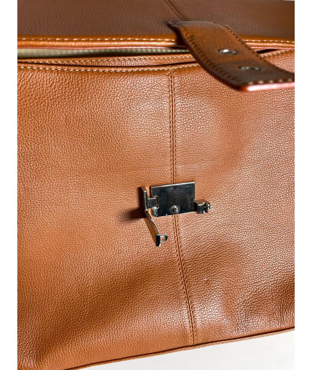 LANCEL Коричневый кожаный портфель, фото 6