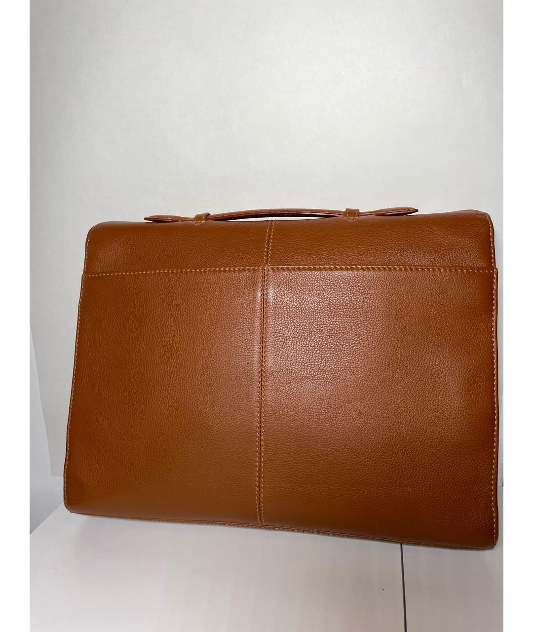 LANCEL Коричневый кожаный портфель, фото 3