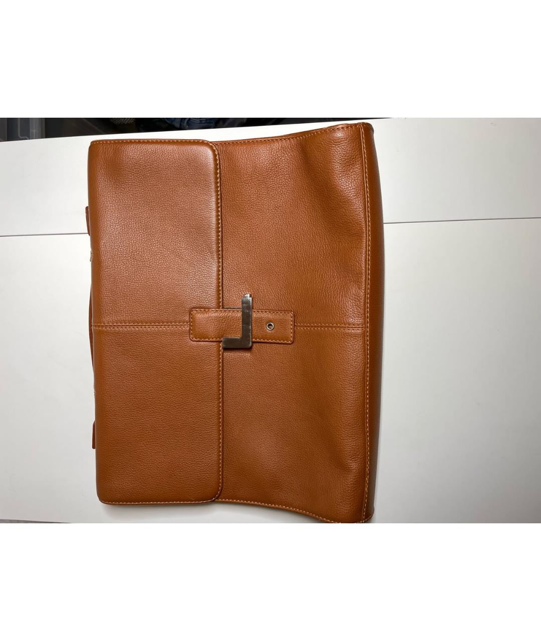 LANCEL Коричневый кожаный портфель, фото 5