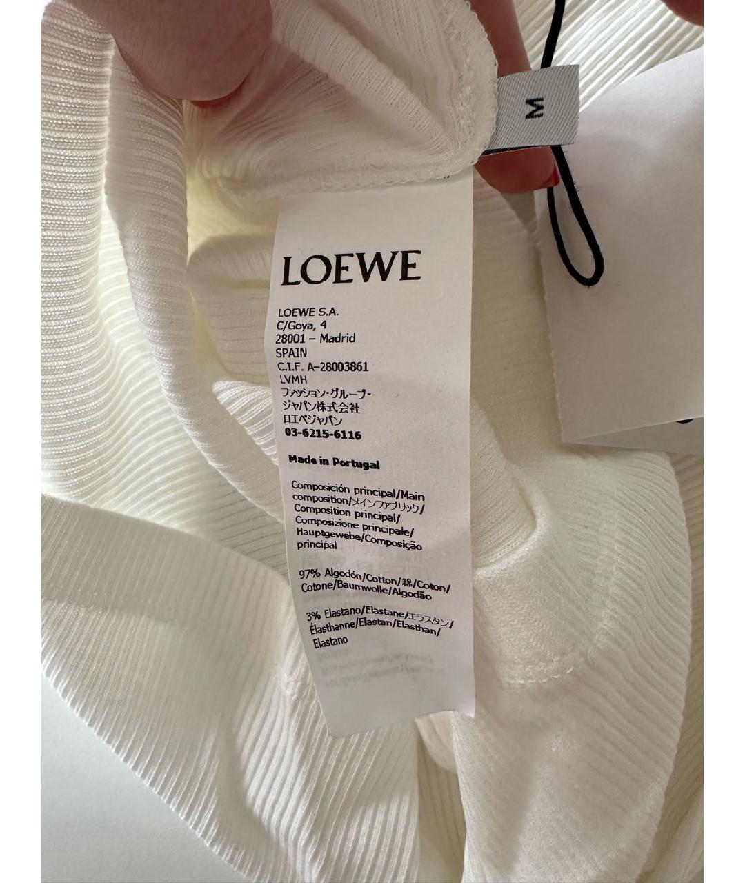 LOEWE Белая хлопковая майка, фото 6