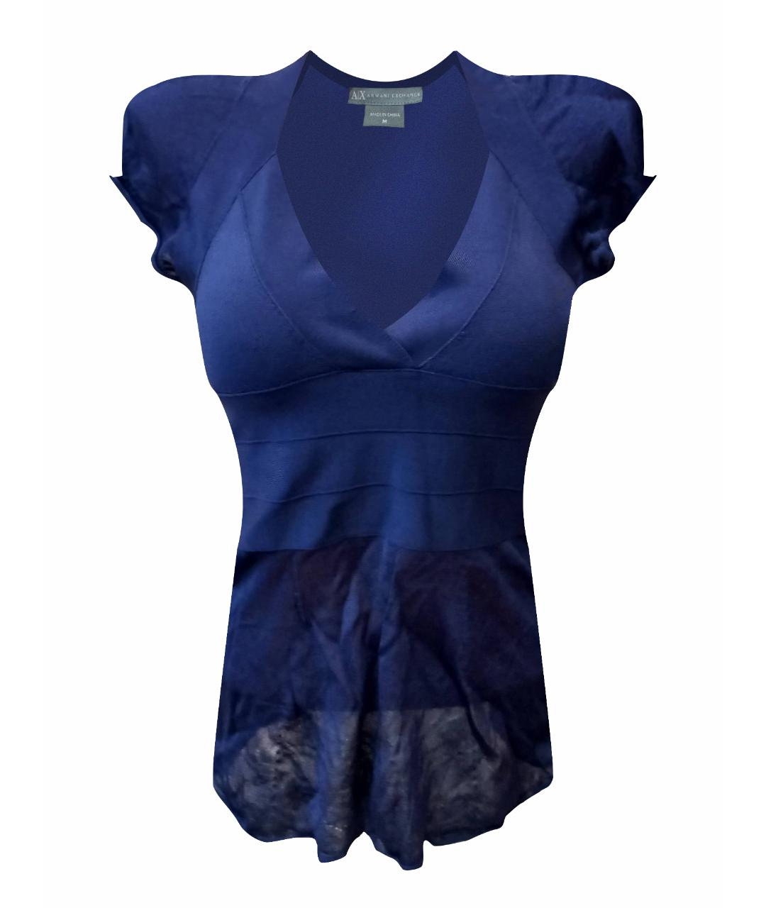 ARMANI EXCHANGE Синяя вискозная блузы, фото 7