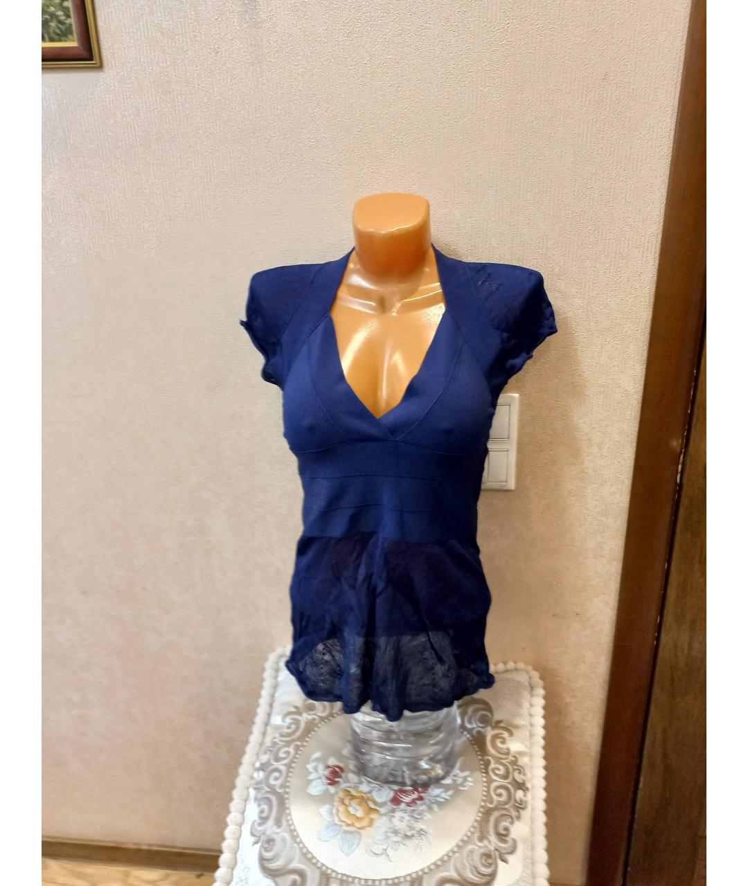 ARMANI EXCHANGE Синяя вискозная блузы, фото 2