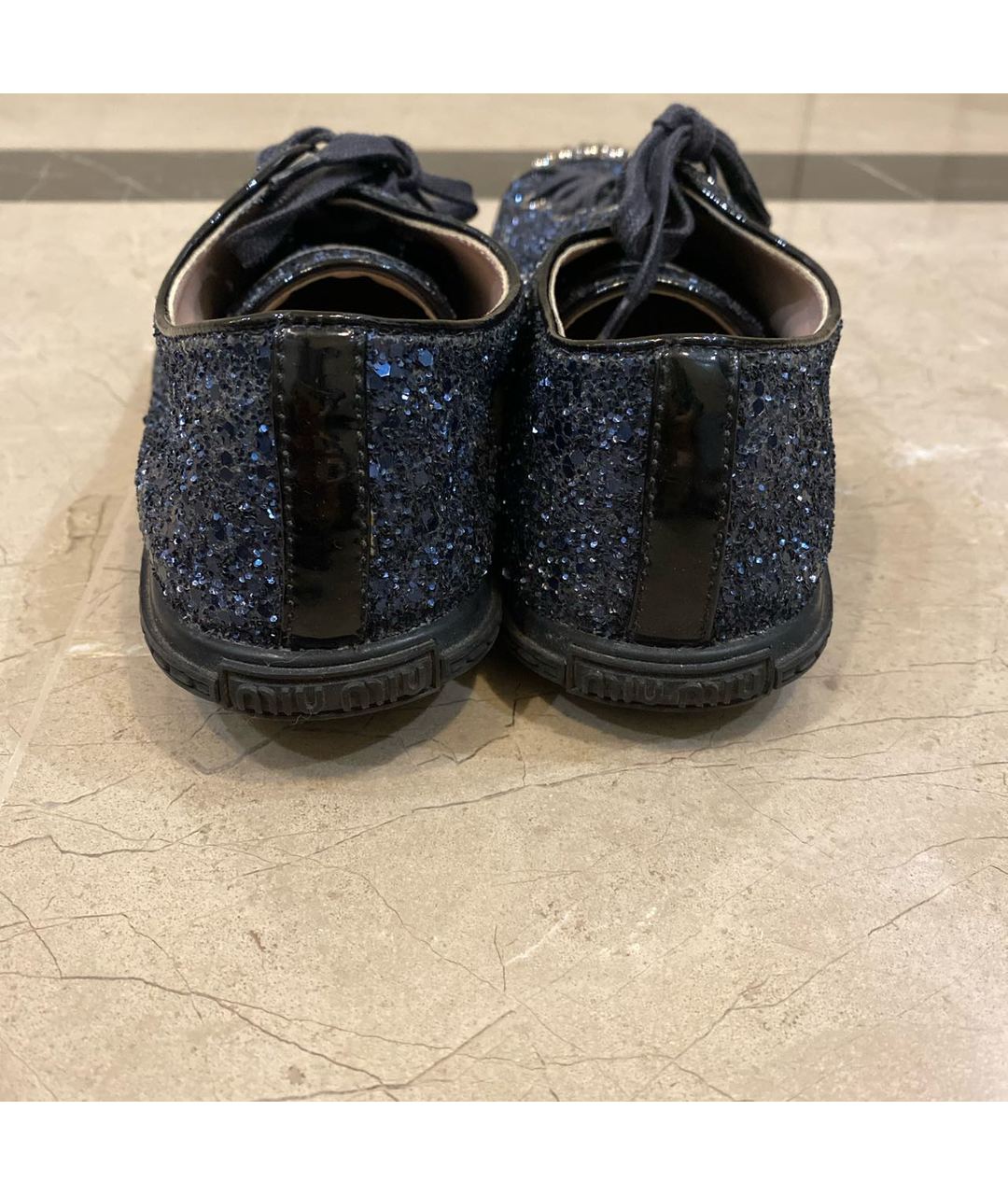 MIU MIU Темно-синие кроссовки, фото 4