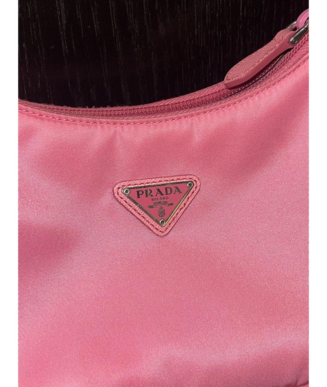 PRADA Розовая тканевая сумка через плечо, фото 3