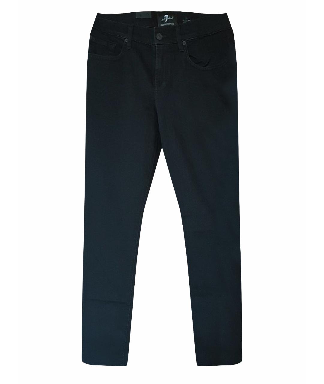 7 FOR ALL MANKIND Черные хлопко-полиэстеровые прямые джинсы, фото 1