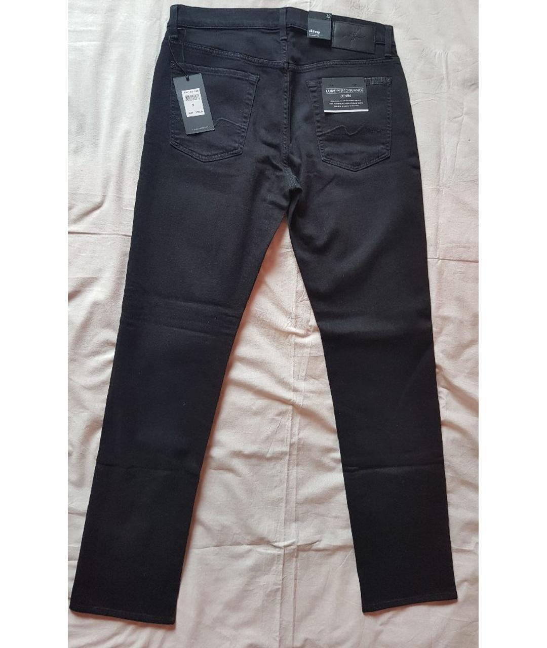 7 FOR ALL MANKIND Черные хлопко-полиэстеровые прямые джинсы, фото 2