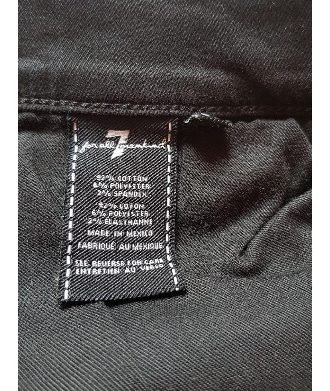 7 FOR ALL MANKIND Черные хлопко-полиэстеровые прямые джинсы, фото 5