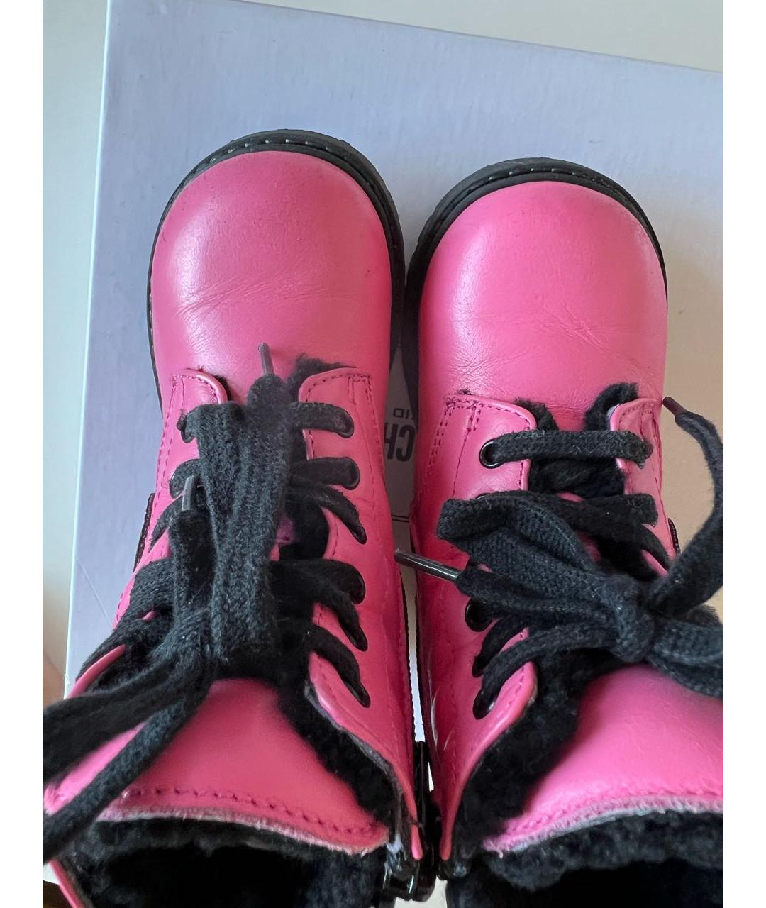 MOSCHINO Розовые кожаные ботинки, фото 3