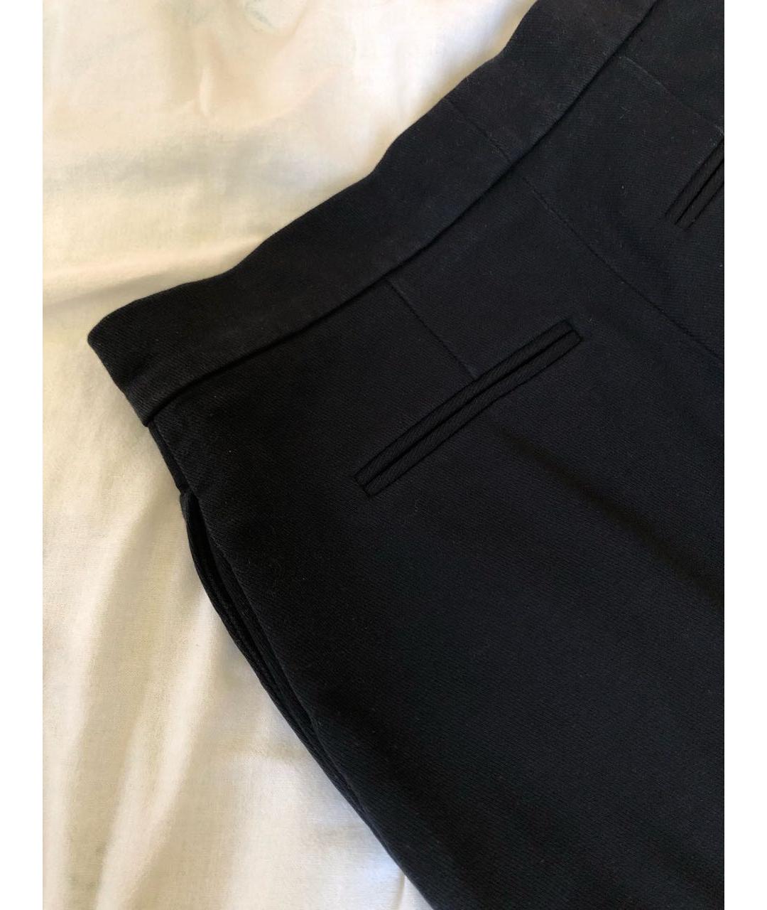 BURBERRY Черные хлопко-эластановые прямые брюки, фото 4