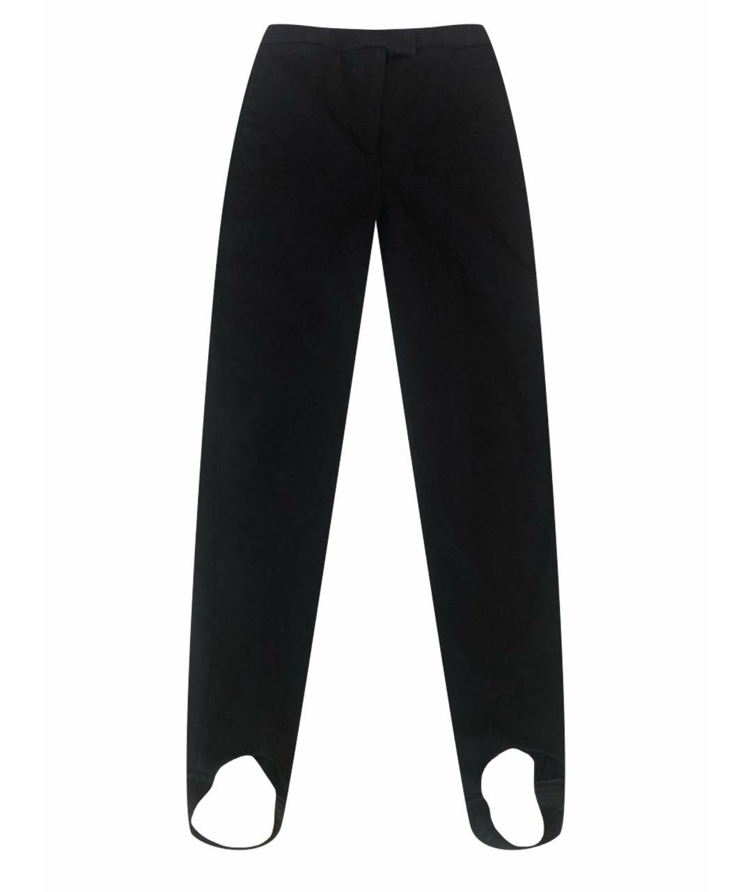 BURBERRY Черные хлопко-эластановые прямые брюки, фото 1