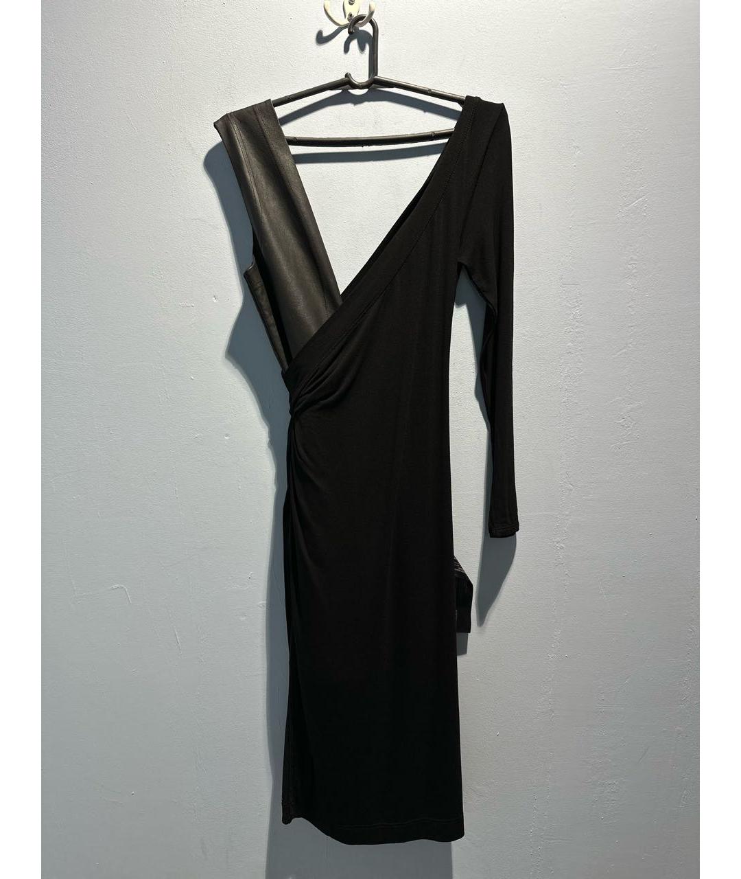 BCBG MAXAZRIA Черное вискозное платье, фото 8
