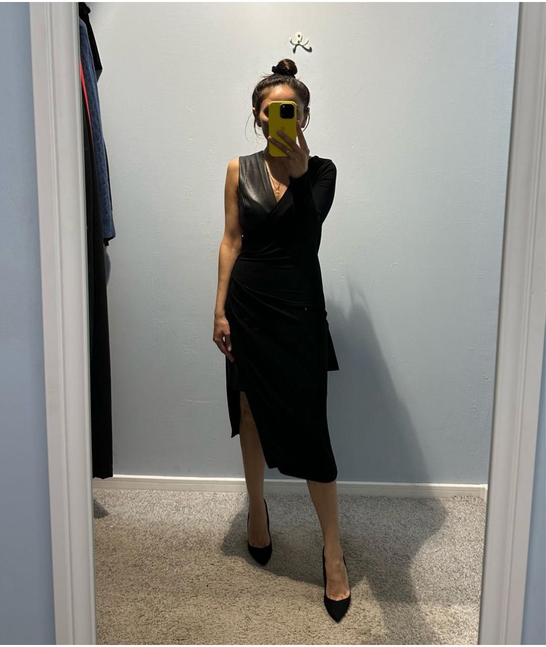 BCBG MAXAZRIA Черное вискозное платье, фото 7