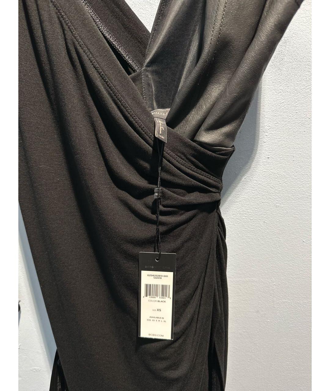 BCBG MAXAZRIA Черное вискозное платье, фото 3
