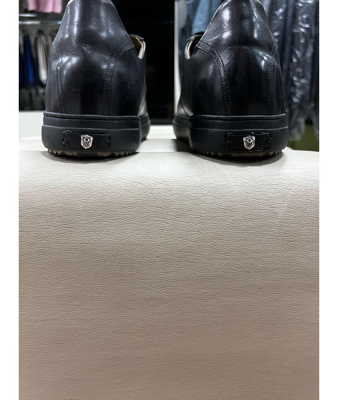 TARDINI Серые кожаные низкие кроссовки / кеды, фото 4
