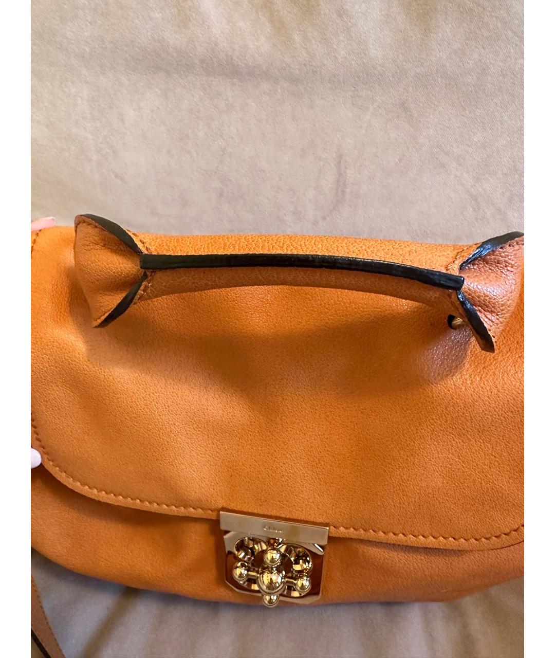 CHLOE Оранжевая кожаная сумка через плечо, фото 6