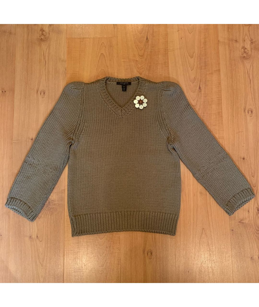 LOUIS VUITTON PRE-OWNED Коричневый шерстяной джемпер / свитер, фото 7