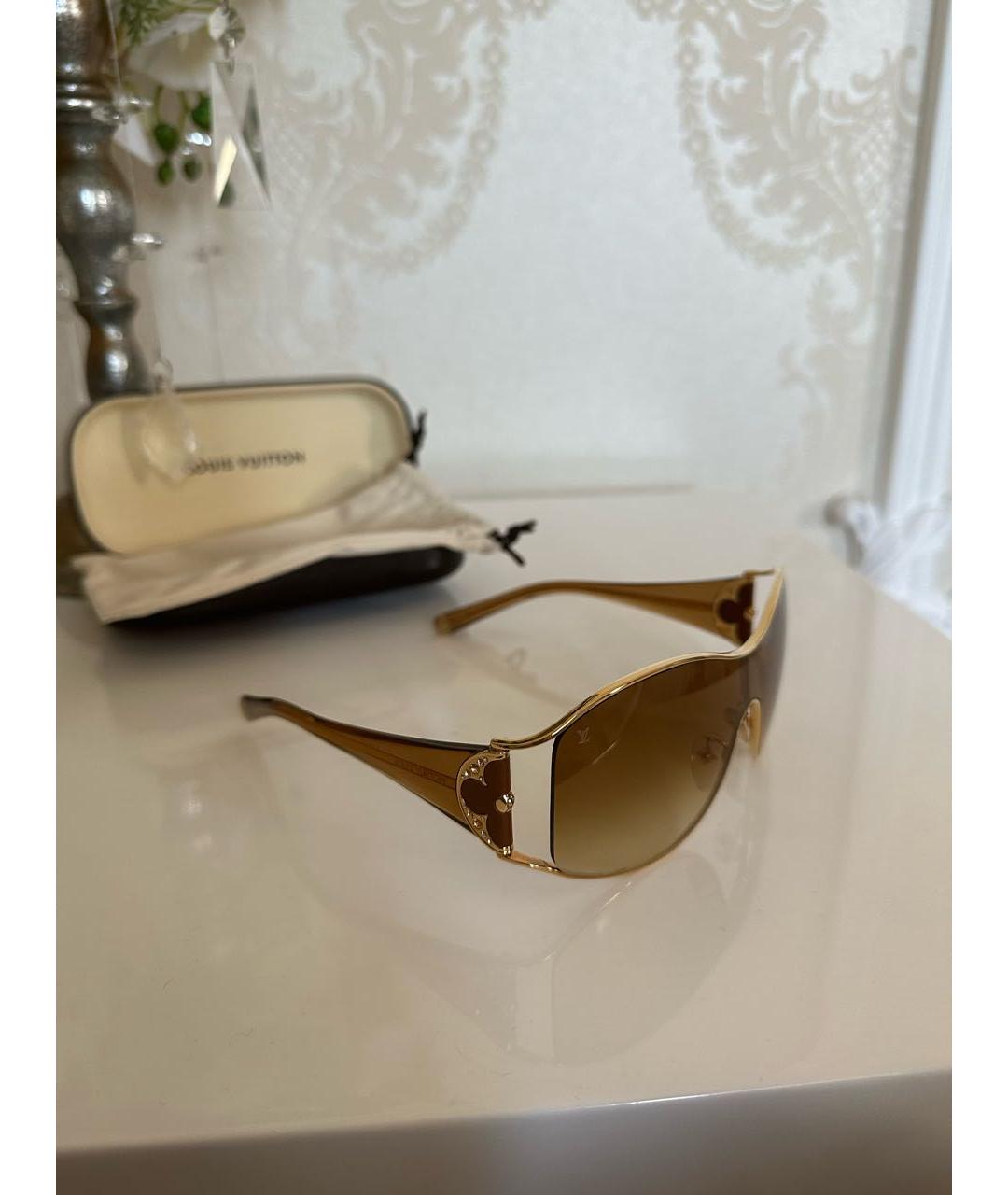LOUIS VUITTON PRE-OWNED Коричневые металлические солнцезащитные очки, фото 3
