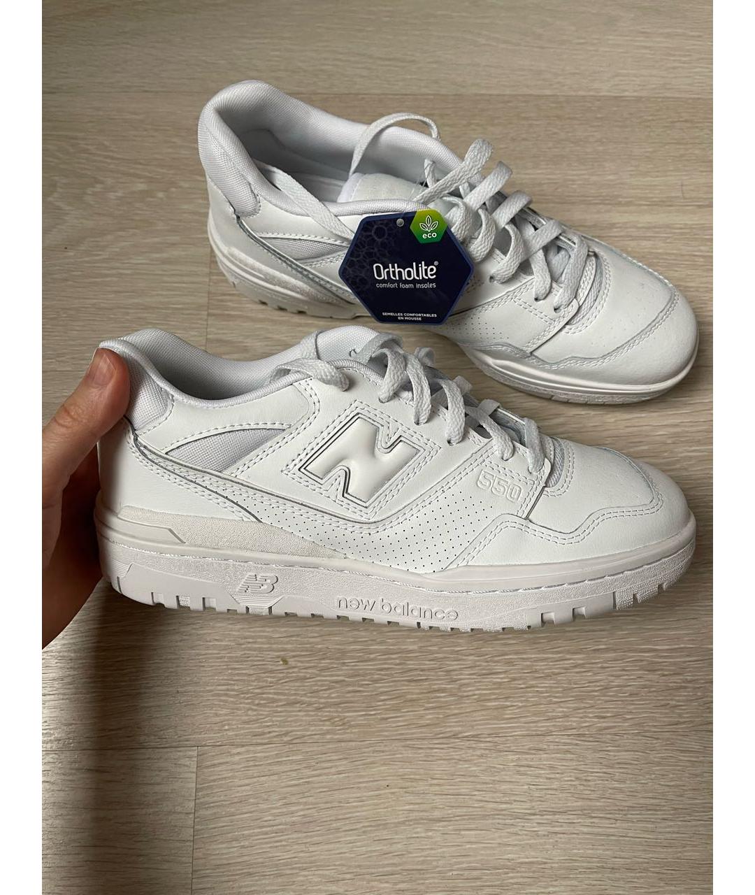 NEW BALANCE Белые кожаные кроссовки, фото 3