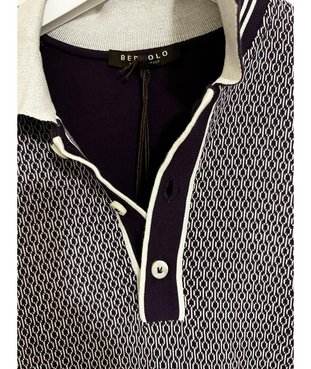 BERTOLO LUXURY MENSWEAR Фиолетовое хлопковое поло с коротким рукавом, фото 4