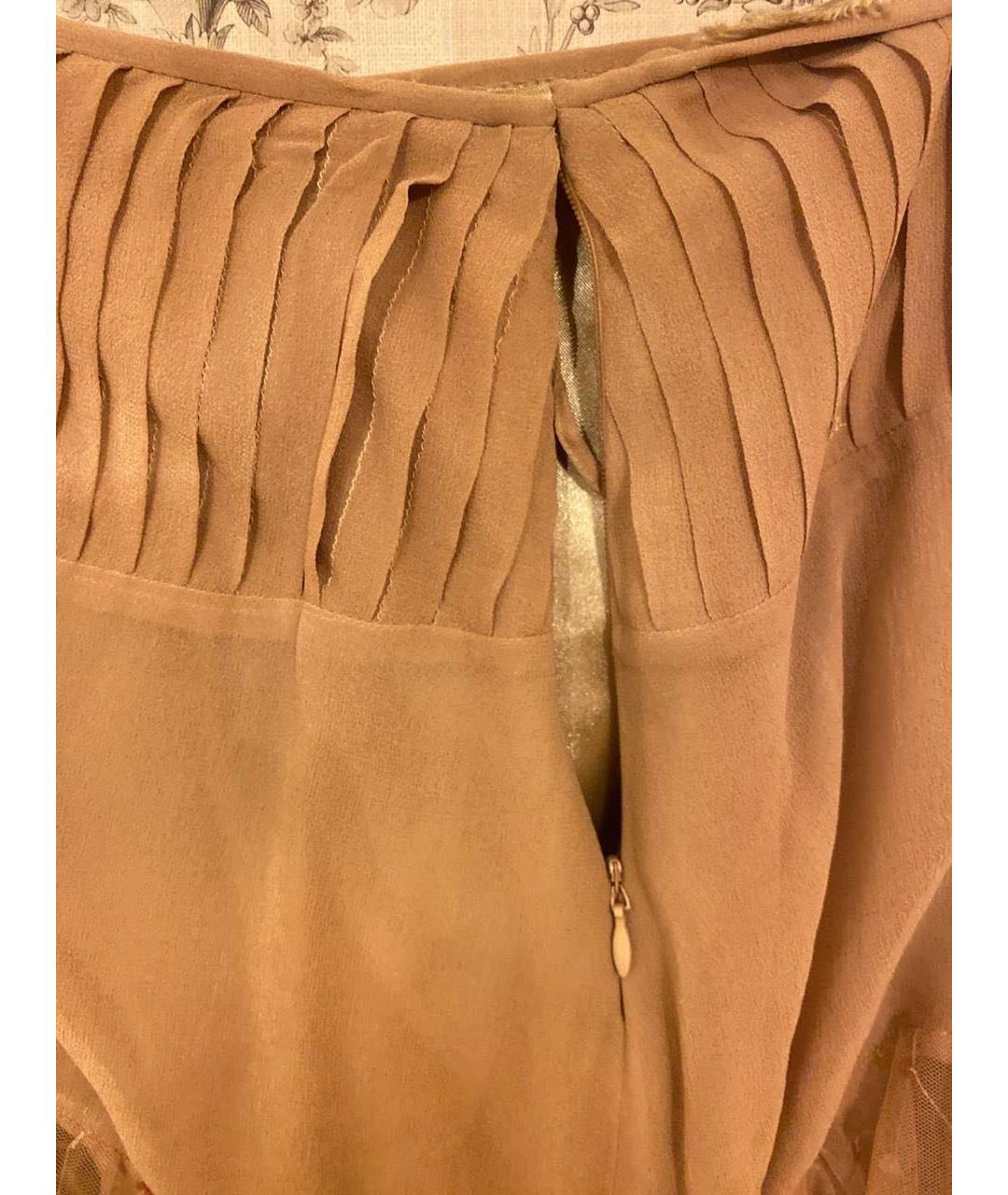 VALENTINO Горчичная синтетическая юбка макси, фото 4