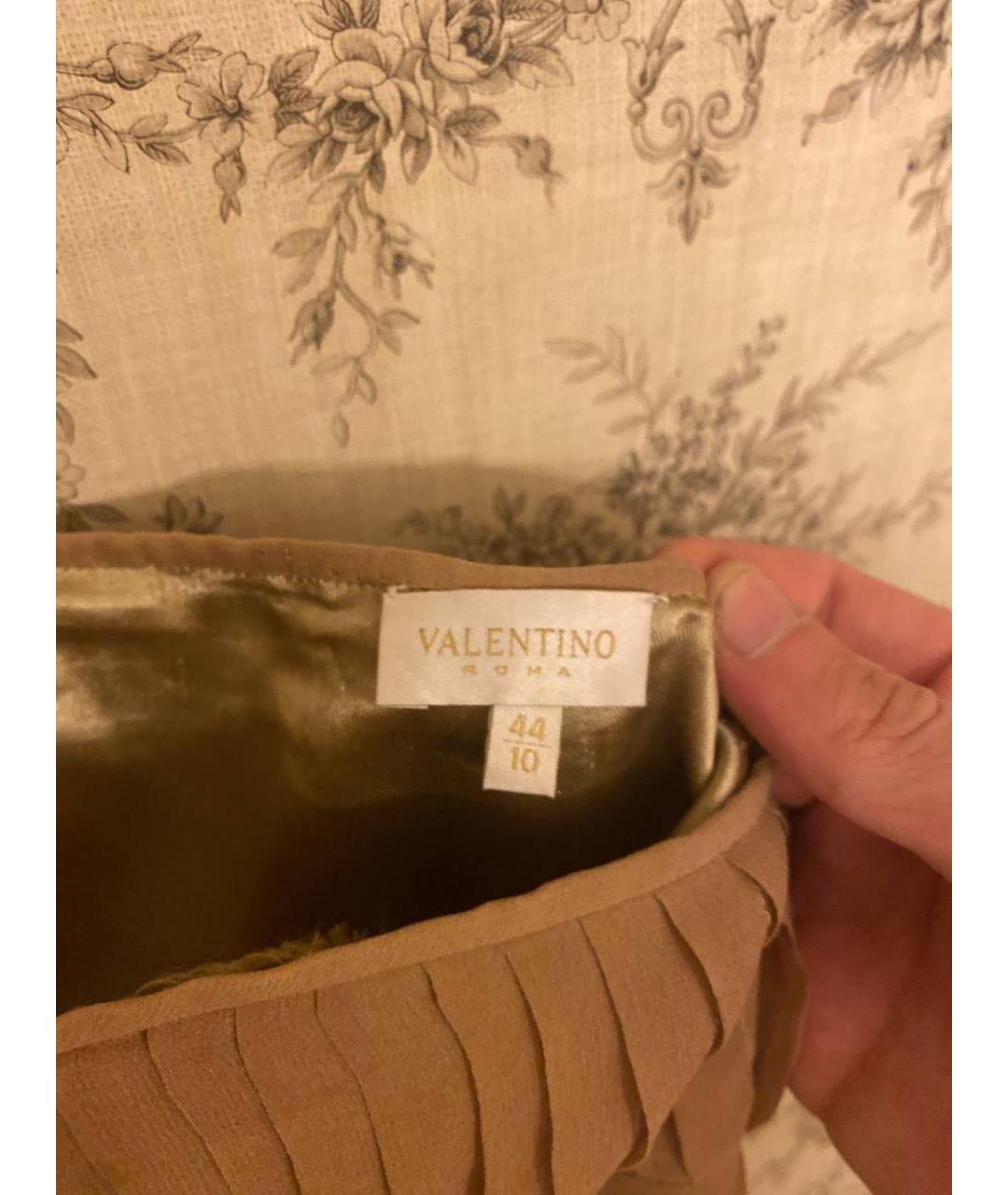 VALENTINO Горчичная синтетическая юбка макси, фото 3
