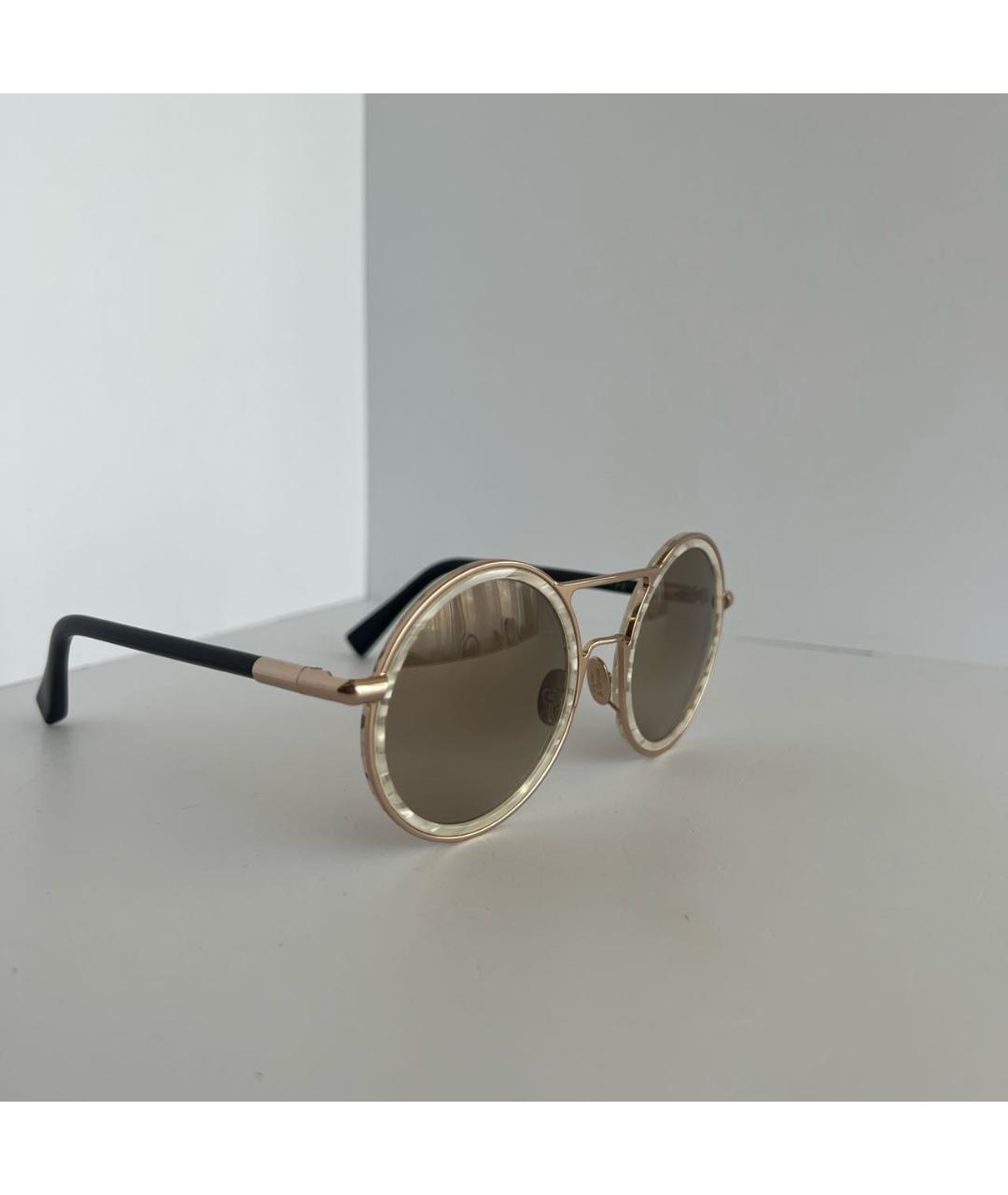 CULTER AND GROSS Бежевые пластиковые солнцезащитные очки, фото 2