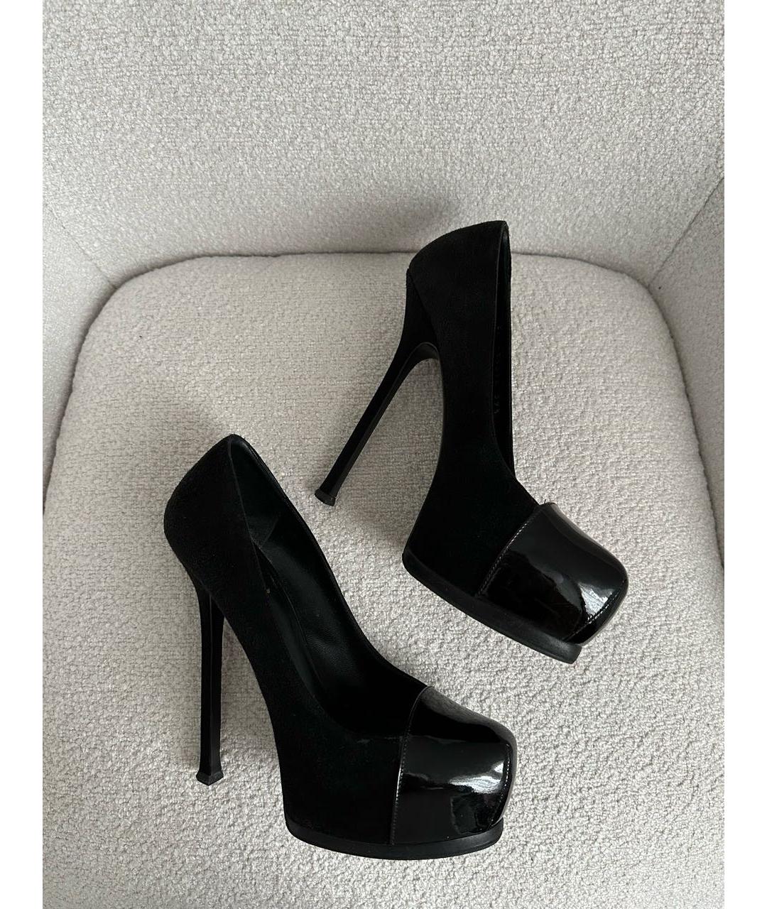 SAINT LAURENT Черные замшевые туфли, фото 8