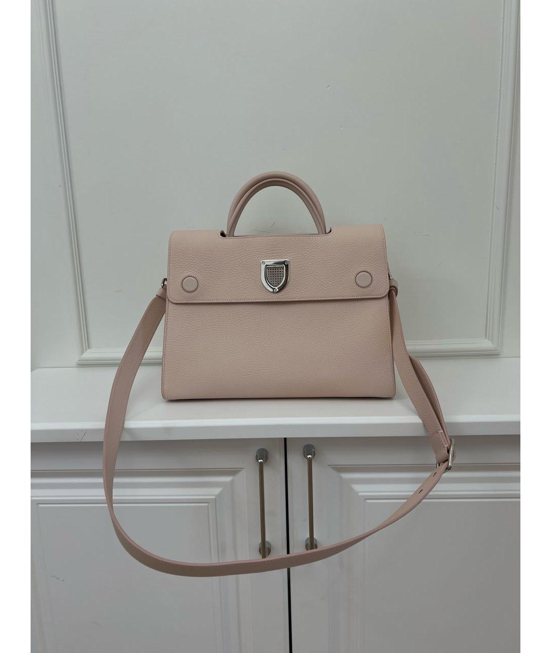 CHRISTIAN DIOR Розовая кожаная сумка тоут, фото 7