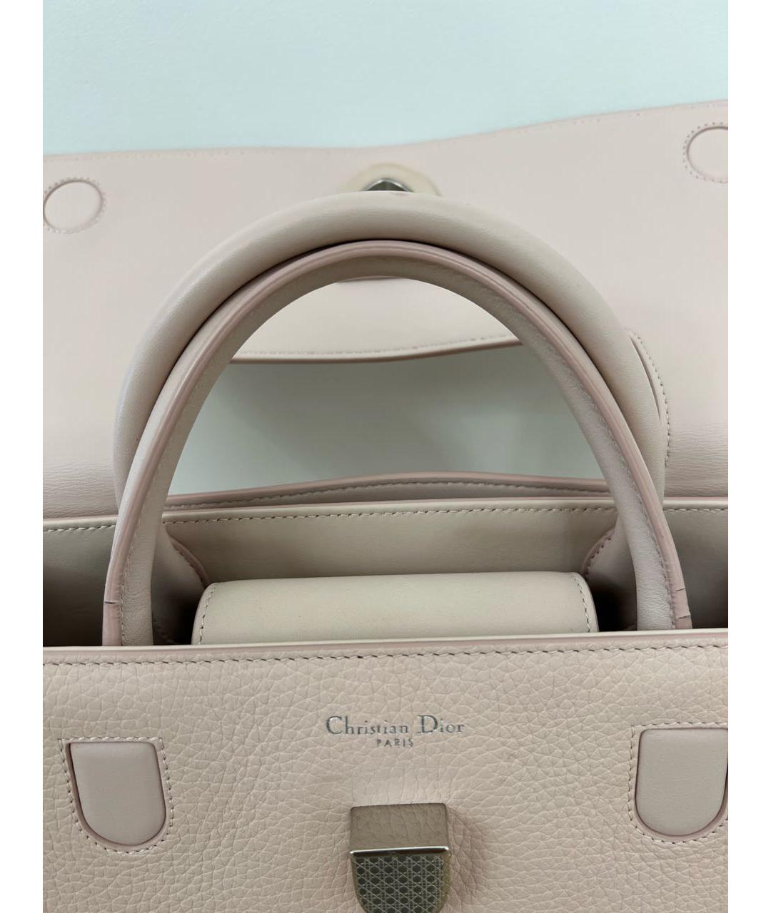 CHRISTIAN DIOR Розовая кожаная сумка тоут, фото 8
