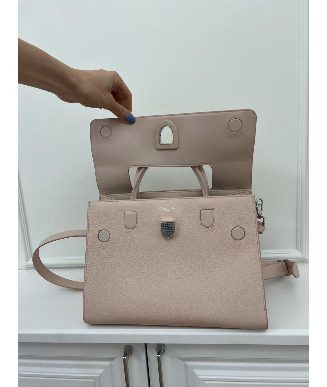 CHRISTIAN DIOR Розовая кожаная сумка тоут, фото 3