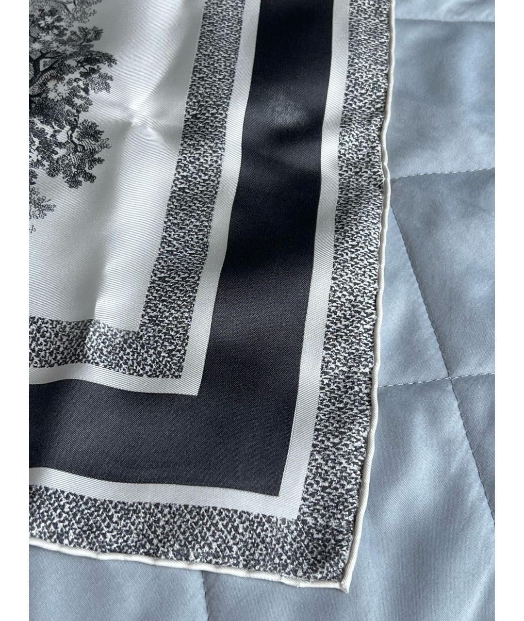 CHRISTIAN DIOR Серый шелковый платок, фото 3