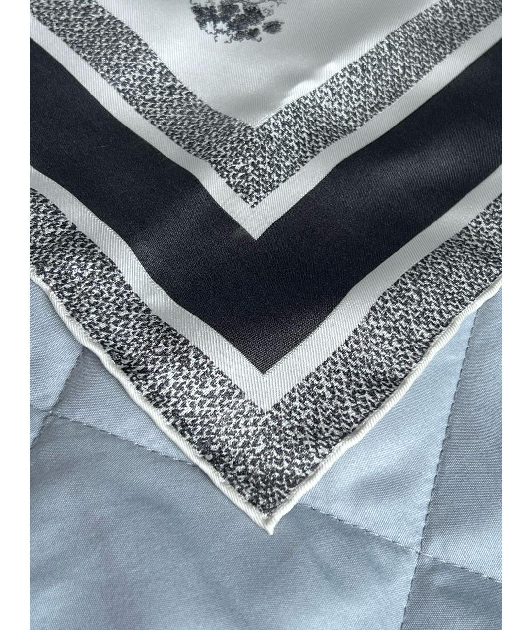 CHRISTIAN DIOR Серый шелковый платок, фото 8