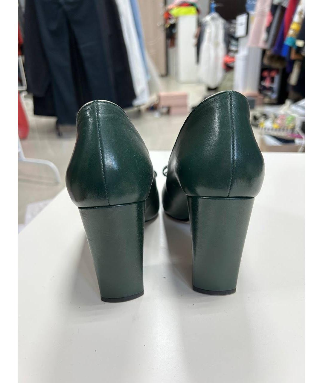 GIAN MARCO LORENZI Зеленые кожаные туфли, фото 3