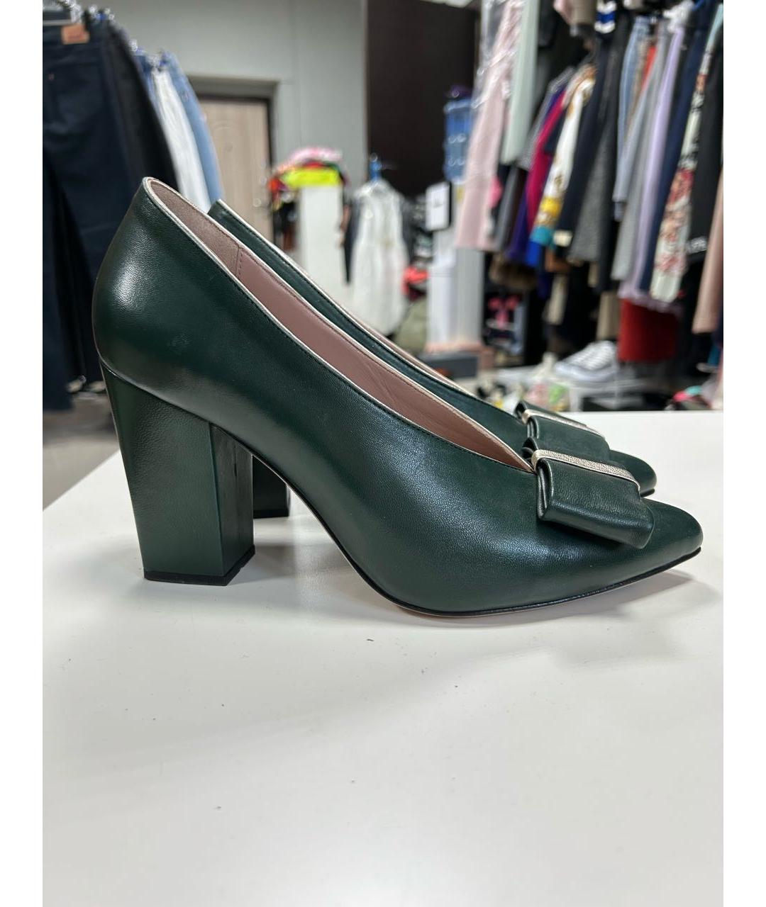 GIAN MARCO LORENZI Зеленые кожаные туфли, фото 5