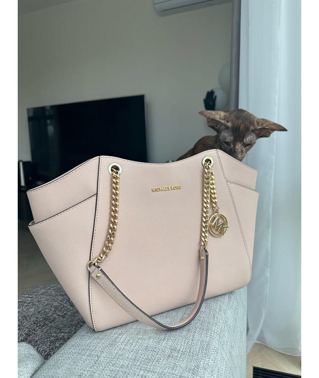 MICHAEL KORS Розовая кожаная сумка тоут, фото 8