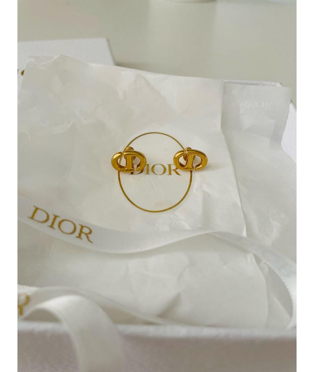 CHRISTIAN DIOR Золотые латунные серьги, фото 2