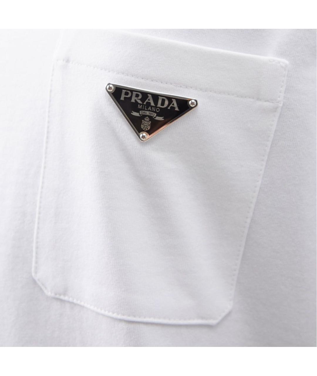 PRADA Белая хлопковая футболка, фото 2