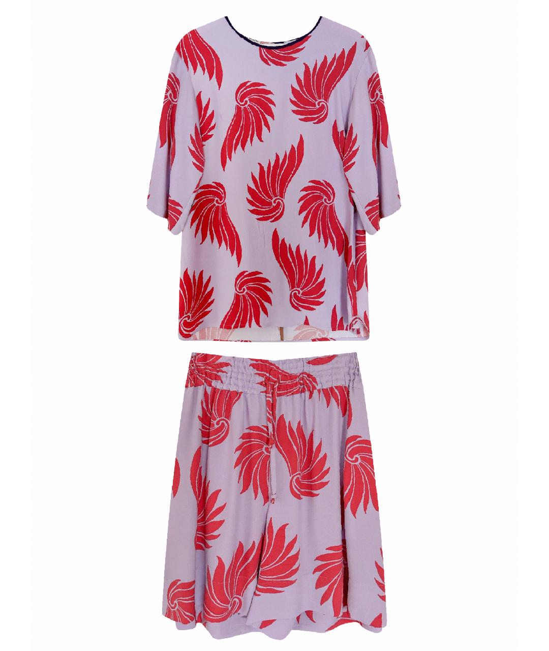 DRIES VAN NOTEN Фиолетовый вискозный костюм с брюками, фото 1