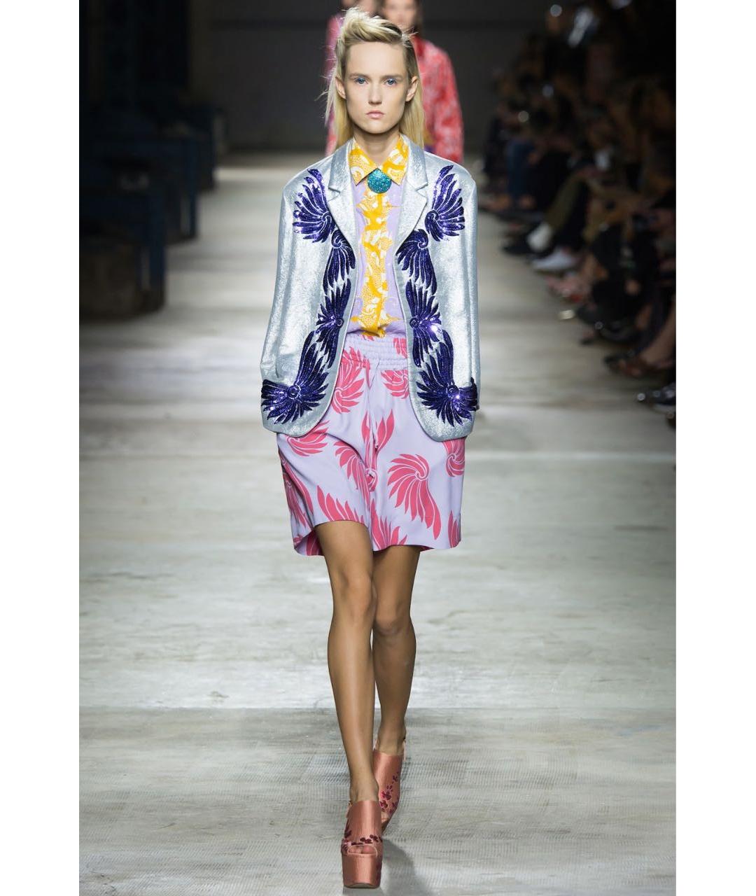 DRIES VAN NOTEN Фиолетовый вискозный костюм с брюками, фото 5