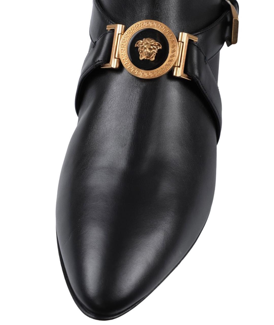 VERSACE Черные кожаные ботильоны, фото 2